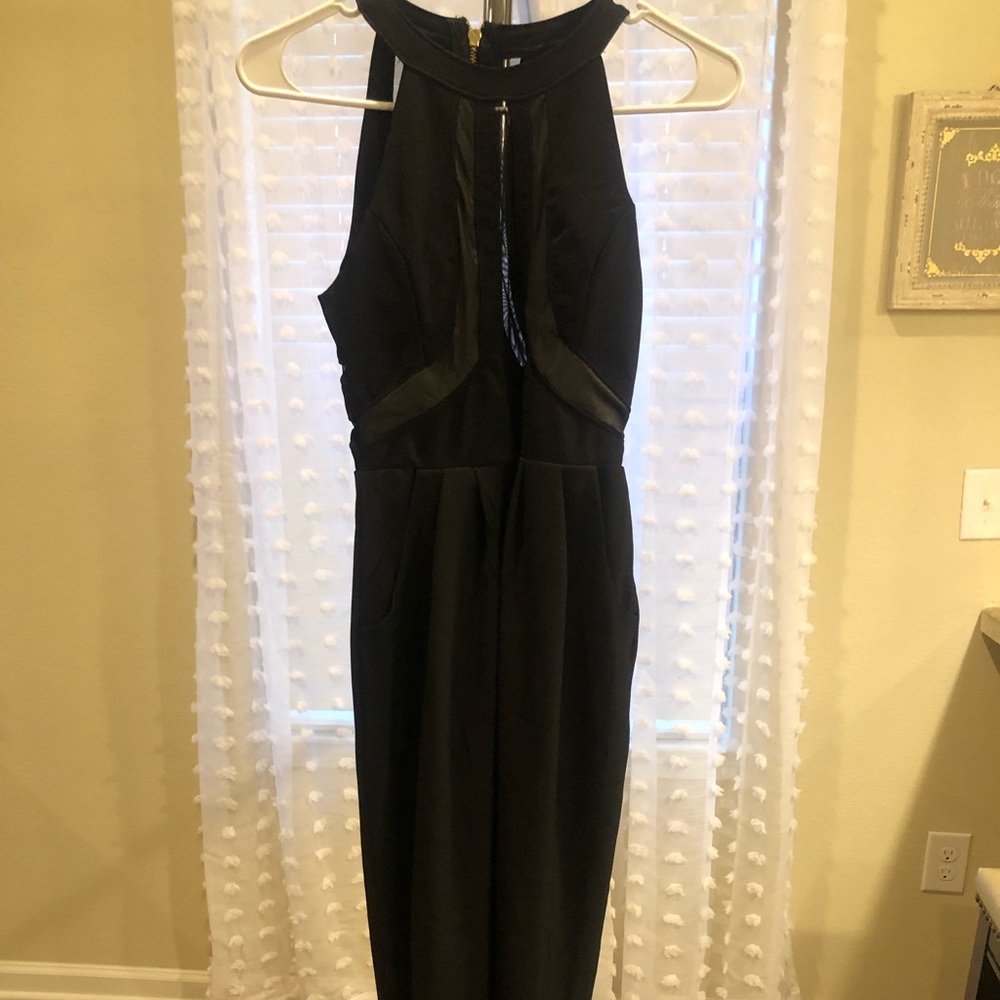 Black and Sheer Jogger Jumpsuit. Size 3